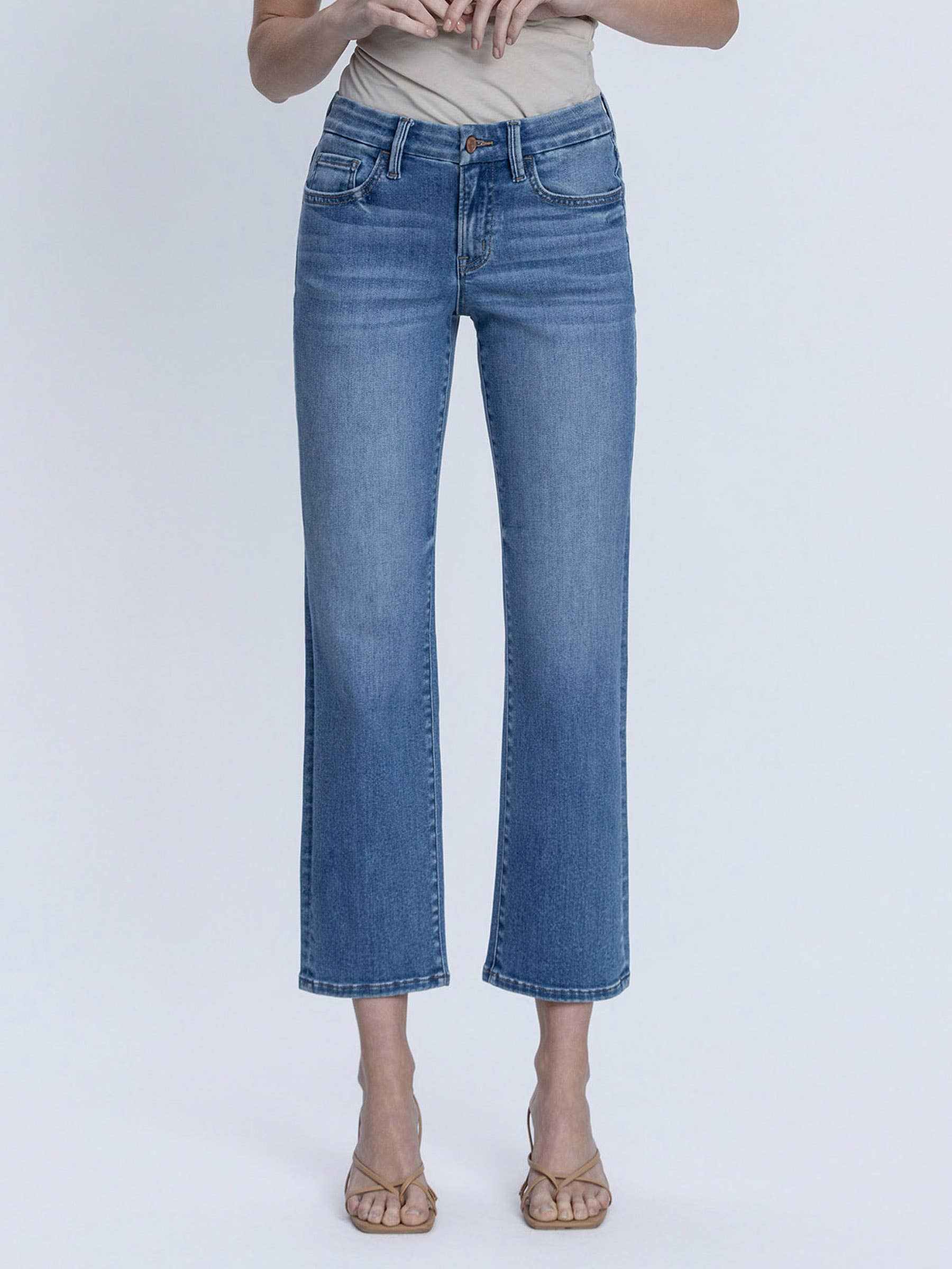 Romy Mid Rise Ankle Straight Jean