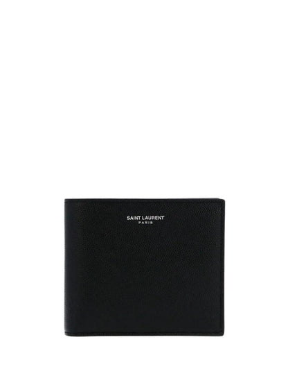 SAINT LAURENT Mini Bifold Wallet with Signature Embossing