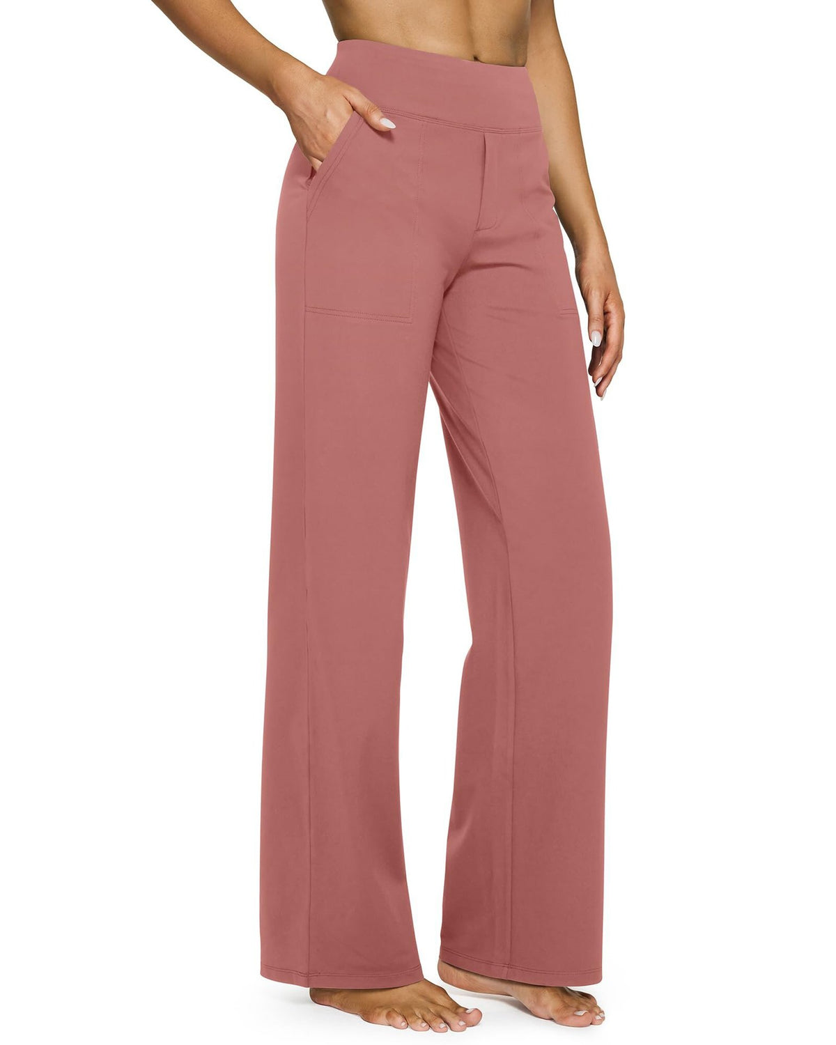 Casual High-Waisted Straight Pants Loose Pocket Yoga Pants