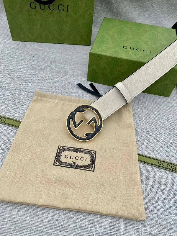 GUCCI Embellished coated-canvas and leather belt &