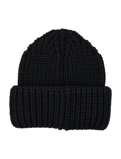 MONCLER GRENOBLE Wool Beanie with Logo for Men
