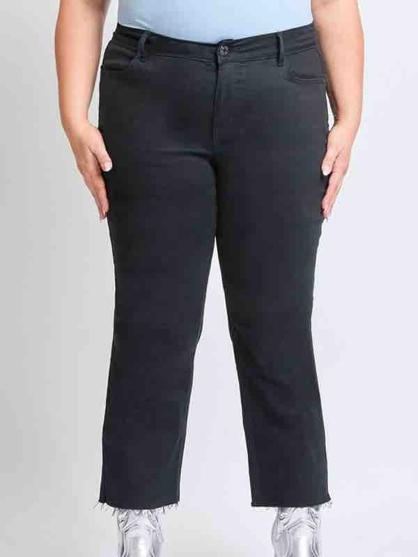Curvy High Rise Wide Leg Trouser - Black