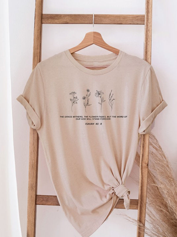The Grass Withers Graphic Tee - Tan
