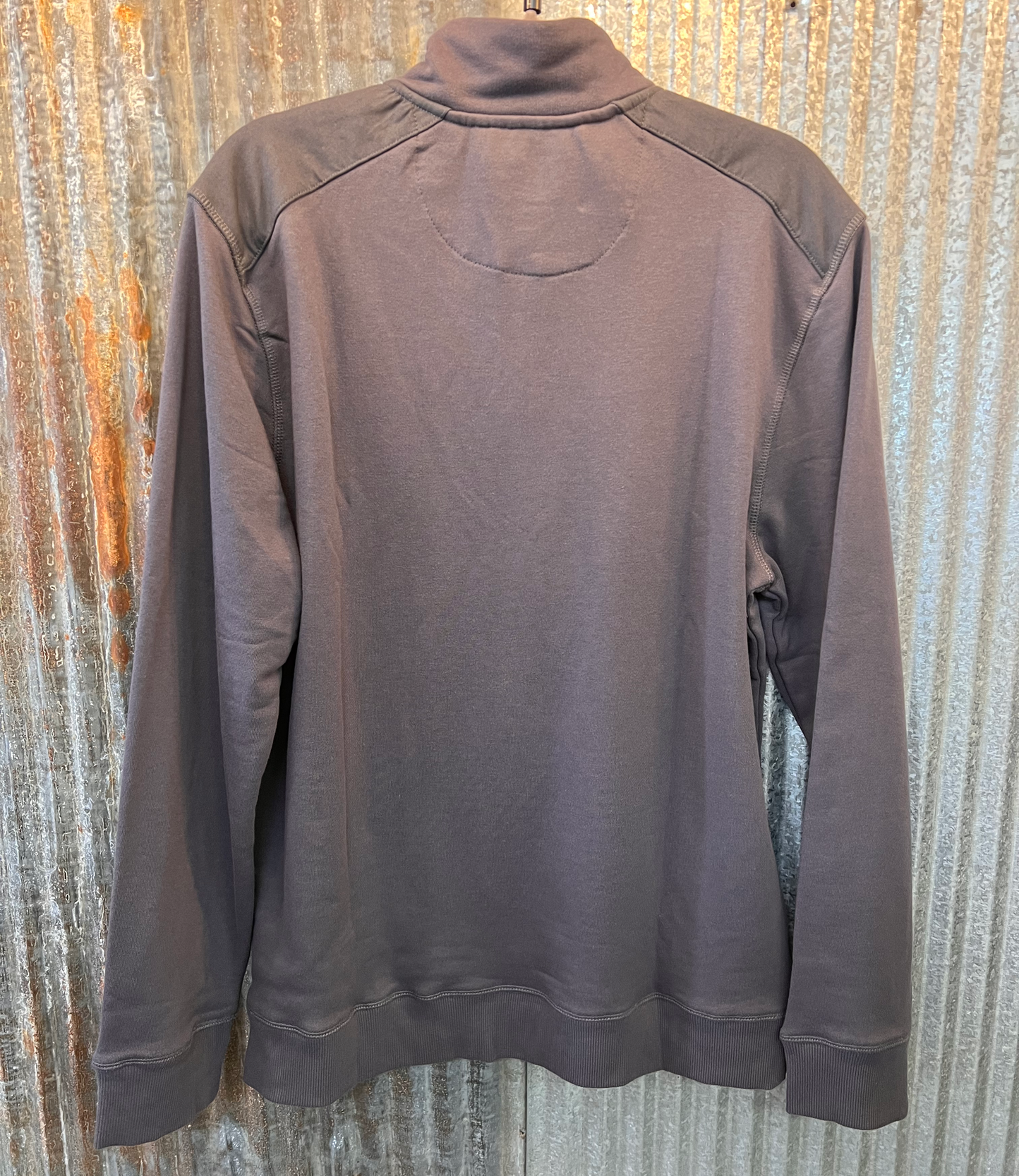 Benedict LS French Terry Mock Neck - Charcoal