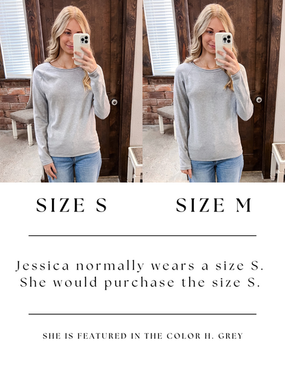 Viscose Round Neck Basic Sweater - H. Grey