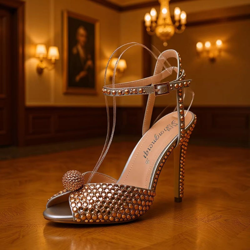 Rhinestone Pearl Womens Wedding High Heels