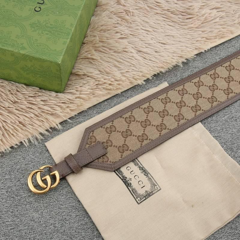 Gucci GG-buckle canvas Women belt &