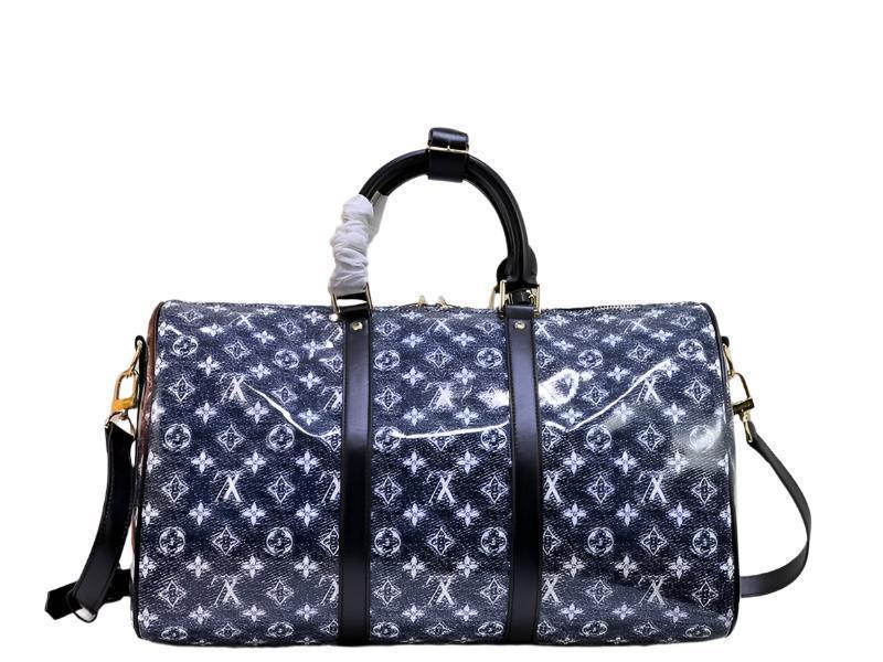 Louis Vuitton Navy &amp; White Monogram Keepall 50