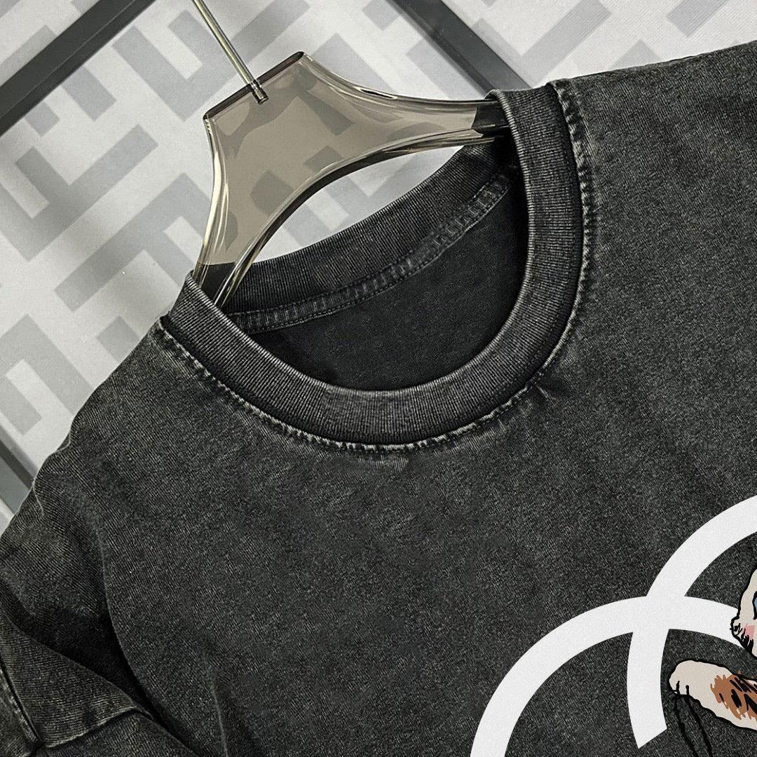 Gucci T-Shirt Smoke Black | Crew Neck Cotton Tee – Luxury Casual Wear