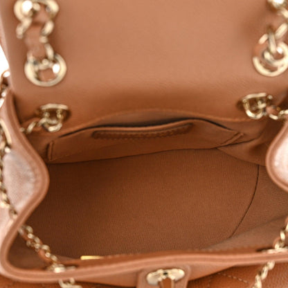 Chanel Shiny Caviar Quilted Small Duma Pockets Drawstring Backpack