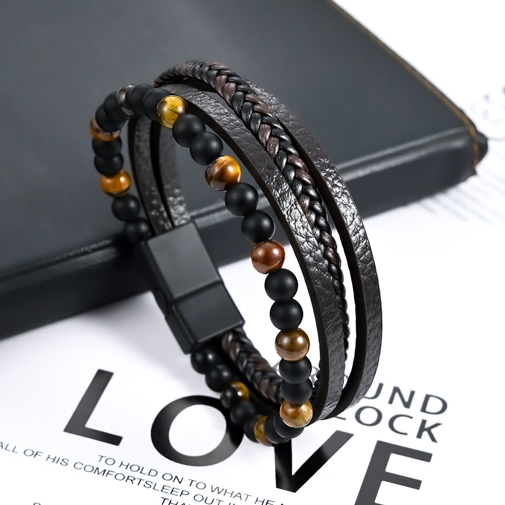 Multi-layered woven bracelet