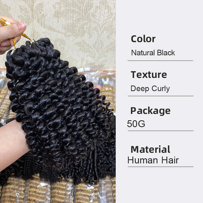 Real Human Hair Crochet Wigs Burmese Curly Crochet Human Hair Extensions