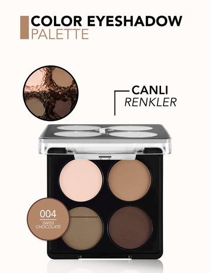 Flormar Color Palette Matte &amp; Shimmer 4-Color Eyeshadow Palette
