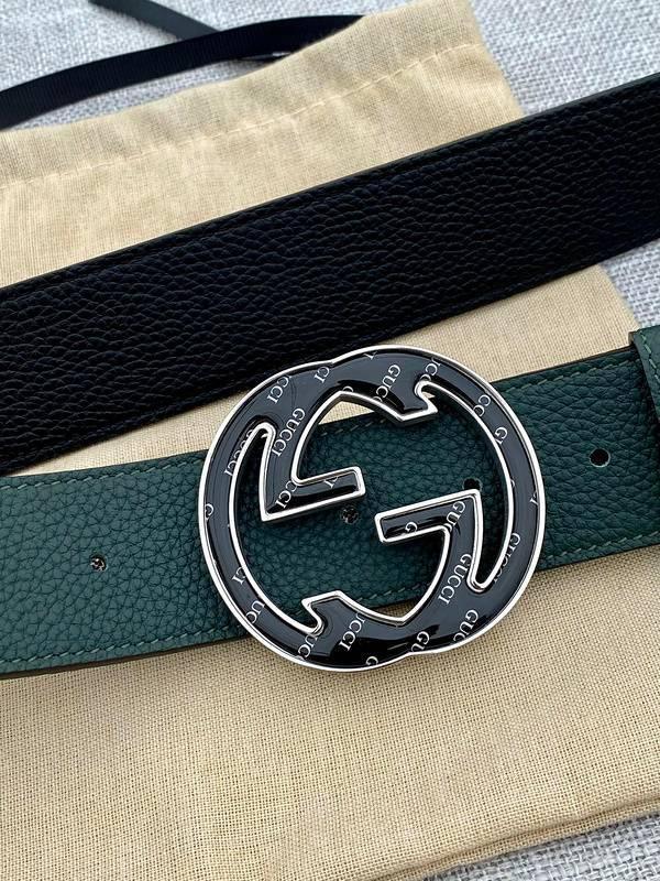 GUCCI Embellished coated-canvas and leather belt &