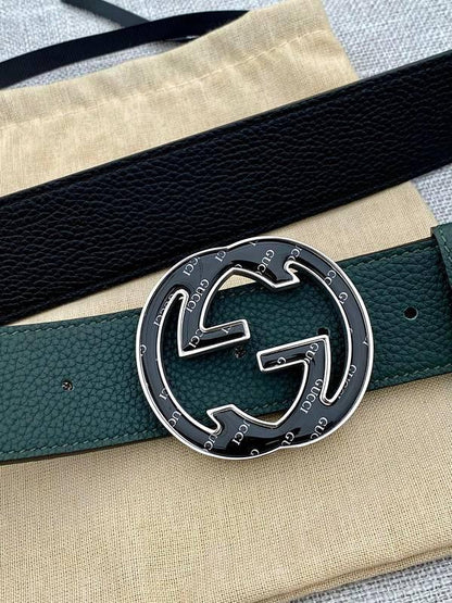 GUCCI Embellished coated-canvas and leather belt &