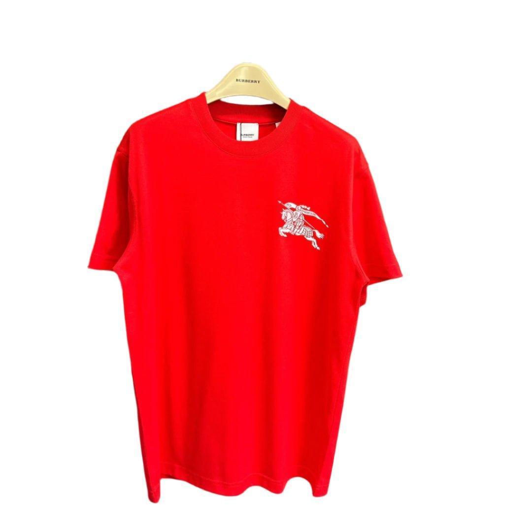 Burberry Red T-Shirt Without Collar