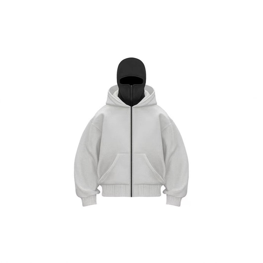 Double Layer Hooded Zipper Sweatshirt