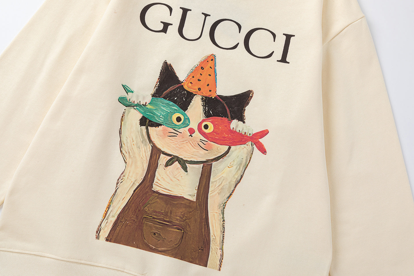 GUCCI Beige Cotton Jersey Sweatshirt New &amp; Authentic
