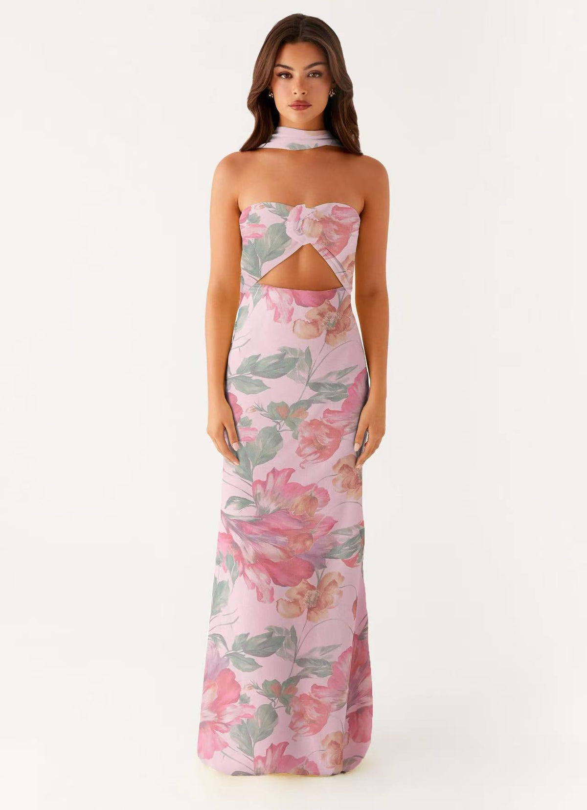 Floral Cut Out Backless Summer Dress