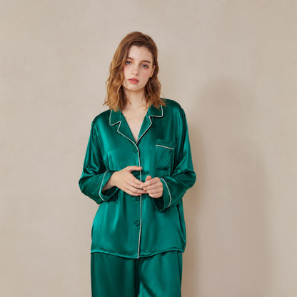 Butterfly Embroidery Silk Pajama Set