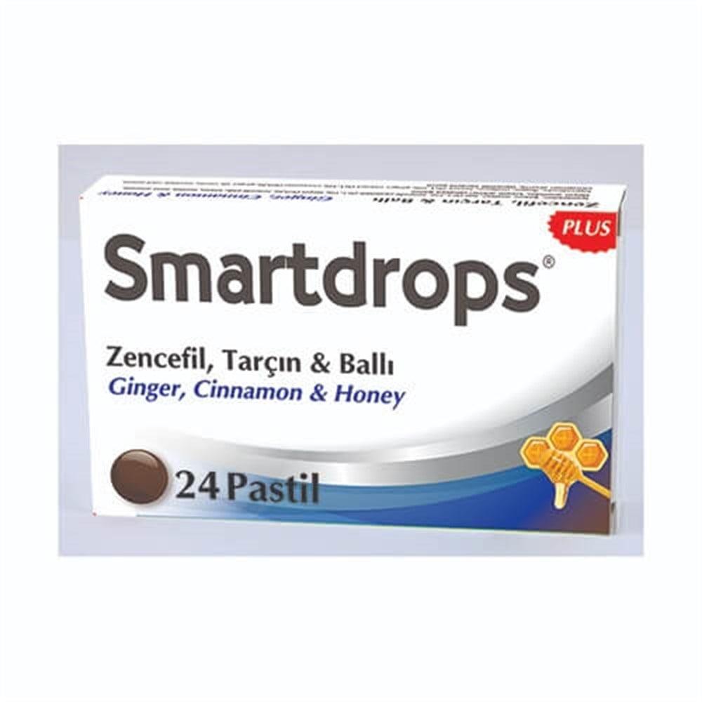 Smartdrops Ginger and Cinnamon Lozenges Sweetened with Honey - Natural Throat Soother