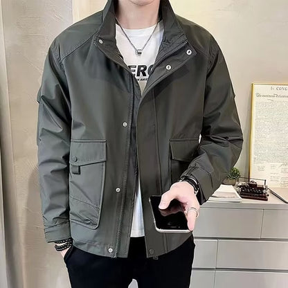 Mens Casual Stand Collar Jacket