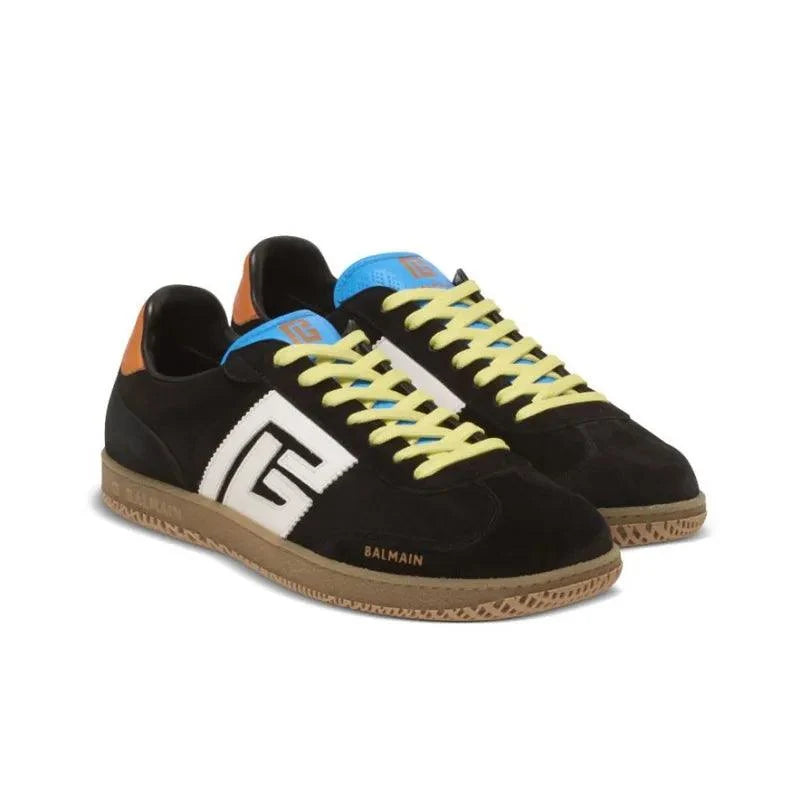 BALMAIN Logo patch Leather Sneakers