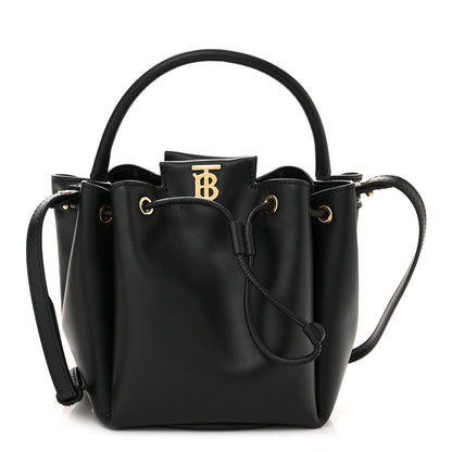 Burberry Calfskin Monogram Motif TB Bucket Black