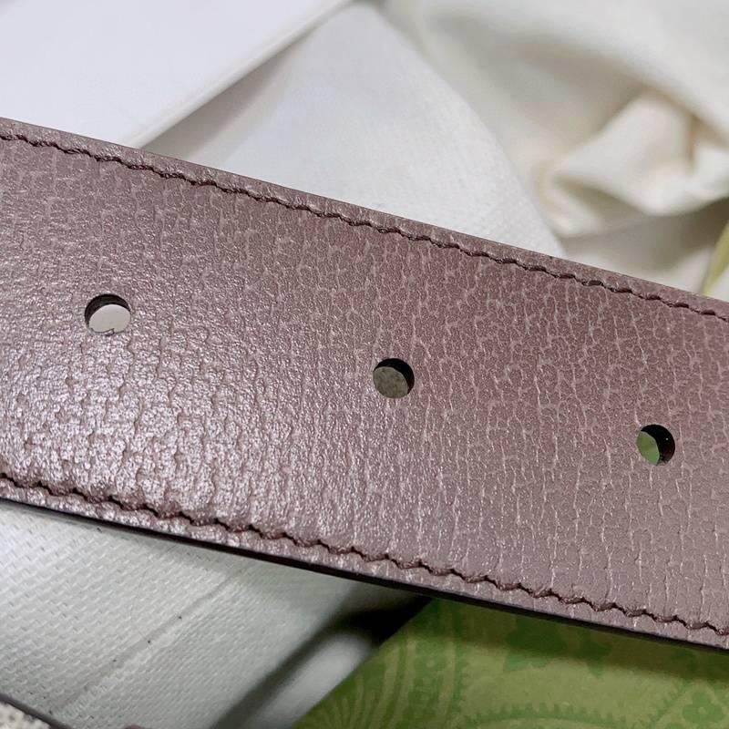 GUCCI Embellished coated-canvas and leather belt &
