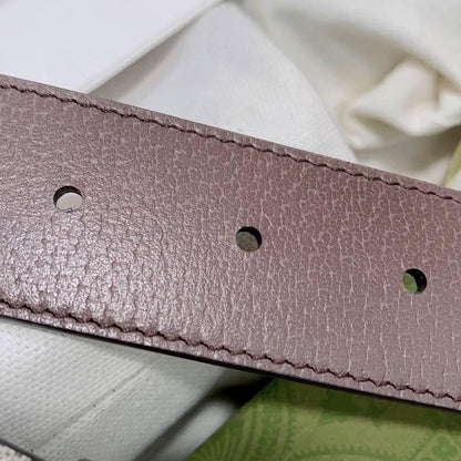 GUCCI Embellished coated-canvas and leather belt &