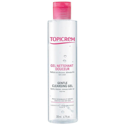 Topicrem Gentle Cleansing Gel for Body and Hair - Sensitive Skin Care, Paraben-Free, Dermatologically Tested