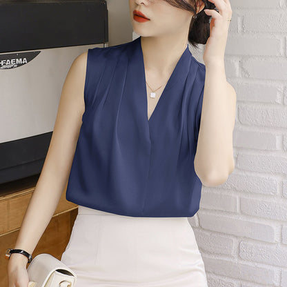 Womens Long Sleeve Silk Satin Blouse