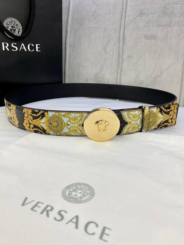 Versace MEDUSA BIGGIE ENAMEL LEATHER BELT