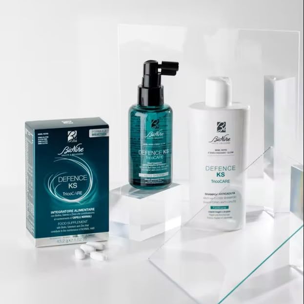 BioNike Defence KS Anti-Hair Loss Shampoo - Gentle, Biotin &amp; Niacinamide Enriched Formula for Thinning Hair, 6.76 fl oz