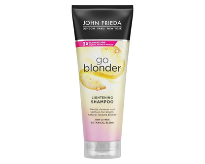 John Frieda Go Blonder Lightening Shampoo for Blonde Hair - 250ml, Nourishing &amp; Strengthening