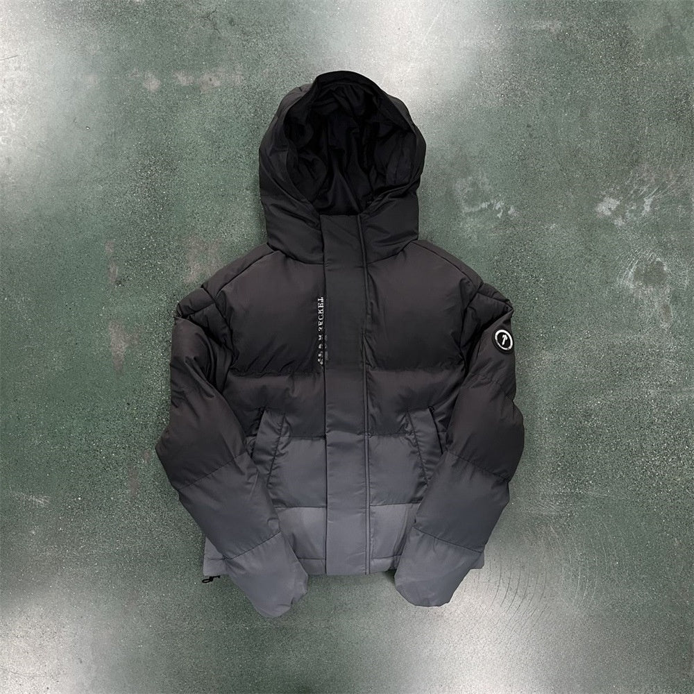 Gradient color embroidered winter jacket set