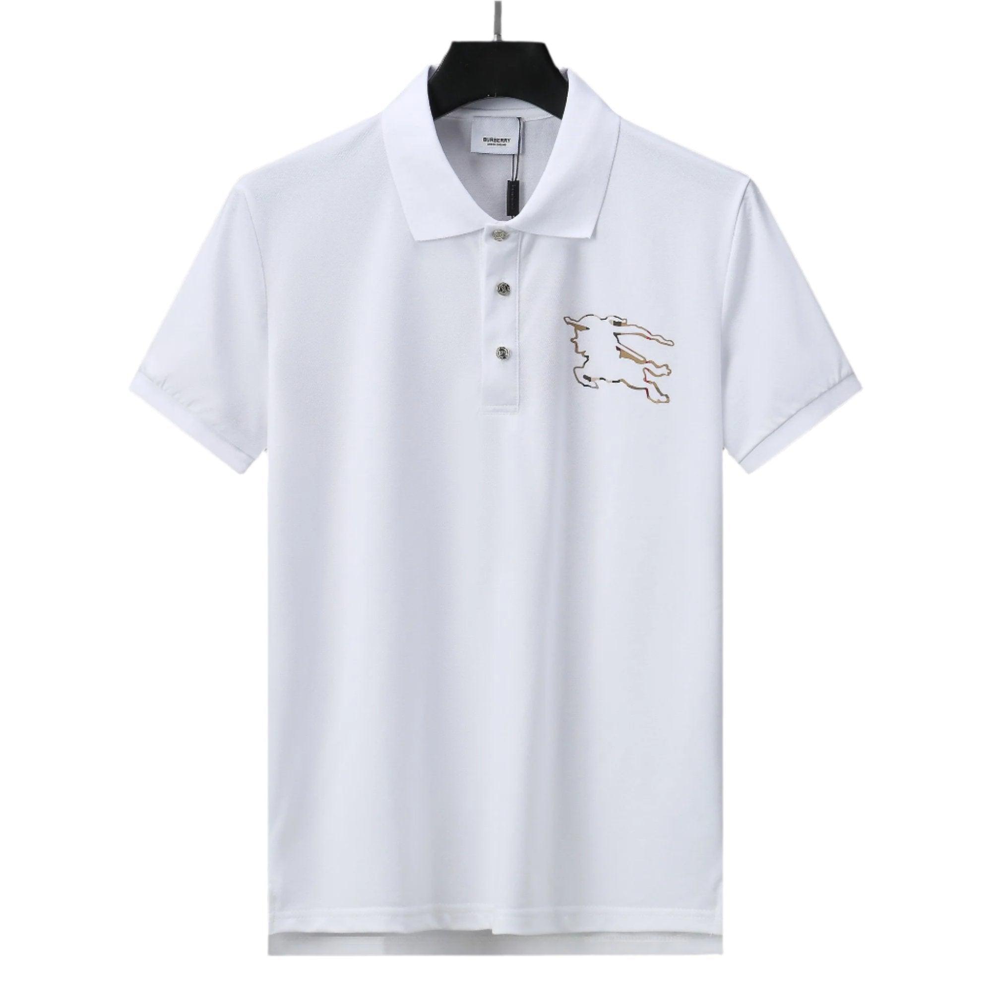 Burberry White T-Shirt With Collar