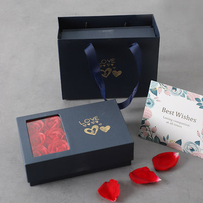 Rose Themed Jewelry Gift Box with Card