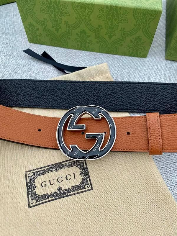 GUCCI Embellished coated-canvas and leather belt &