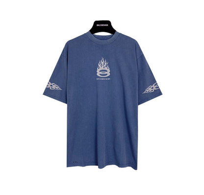 Balenciaga Light Blue T-Shirt Without Collar
