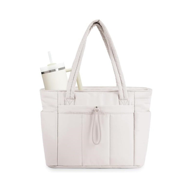 Quilted Tote Bag with Laptop Compartment