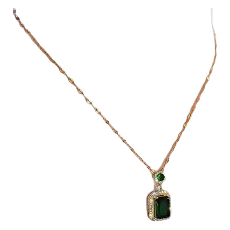 Classic Zircon Emerald Crystal Geometric Jewelry Set