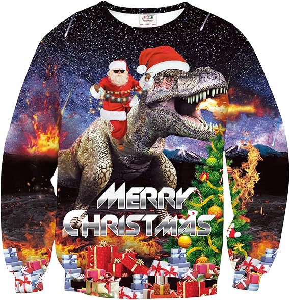 Animal Christmas Print Pullover Sweatshirt