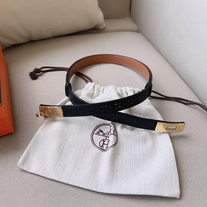 Hermes Men Gold Buckle Belt &