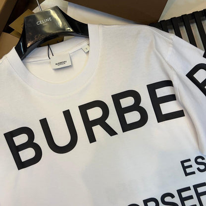 Burberry White T-Shirt Without Collar