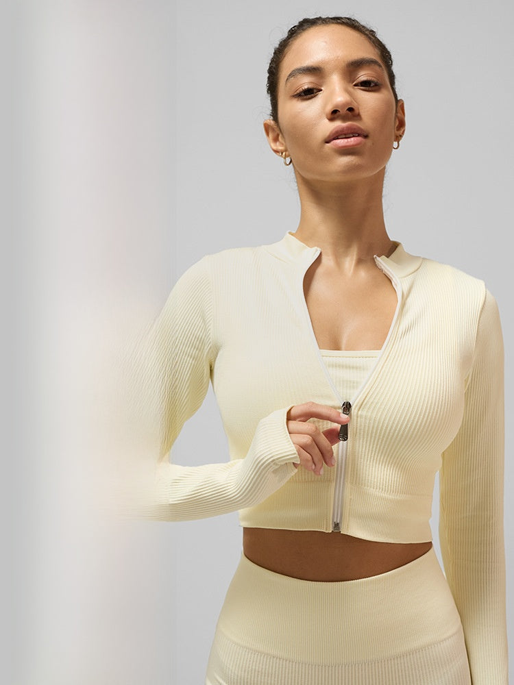 Womens Zipper Front Yoga Top