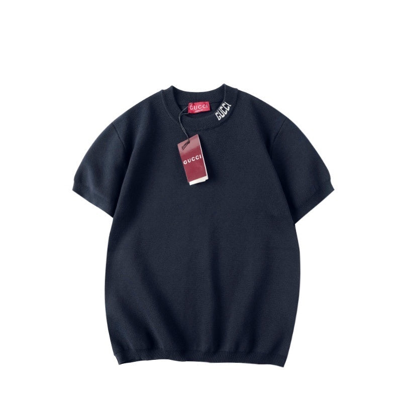 Gucci Black T-Shirt No Collar | Luxury Cotton Streetwear