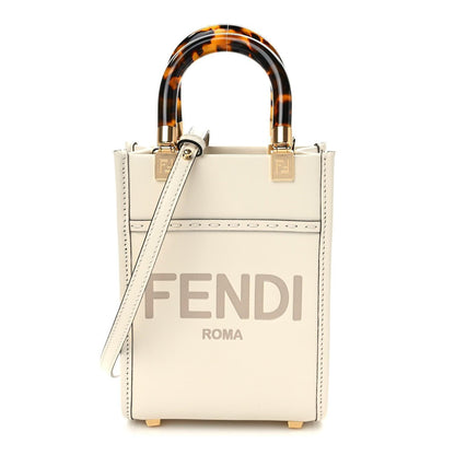 Fendi  Vitello King Plexiglass Logo Embossed Mini Fendi Sunshine Shopper Tote