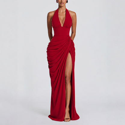 Elegant Halter Neck Evening Gown