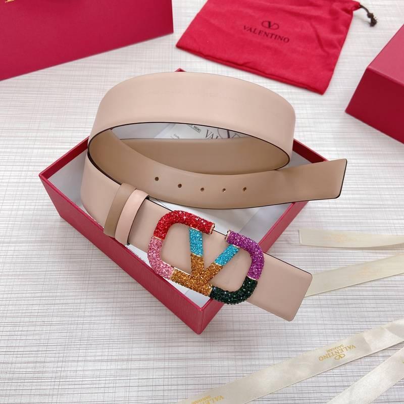 VALENTINO GARAVANI V logo Rainbow Reversible Leather Belt &